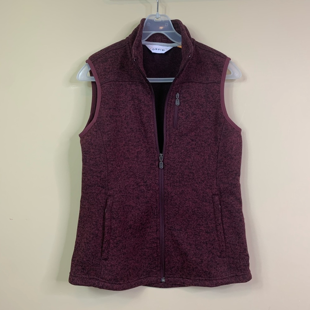 Orvis Marled Sweater Fleece Zip Up Front Vest